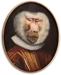 Portrait peint d'un singe