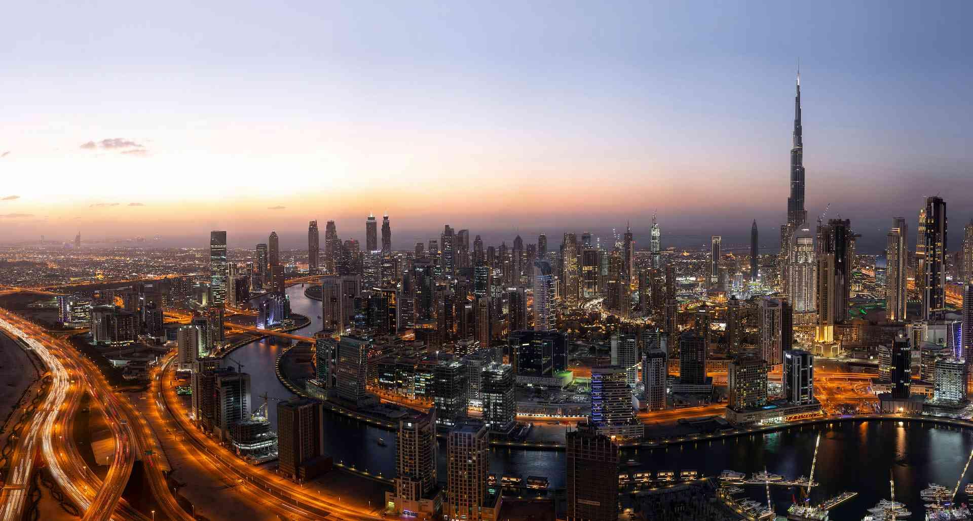 Coucher de soleil sur Dubaï