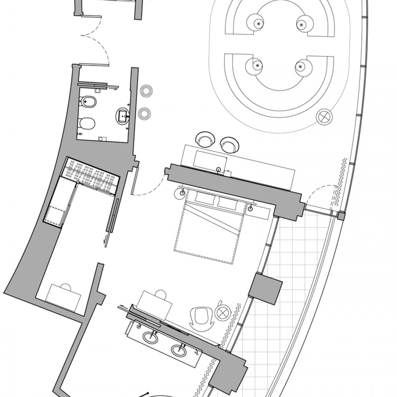 Suite Terrasse Deluxe, Plan de sol Mondrian Doha