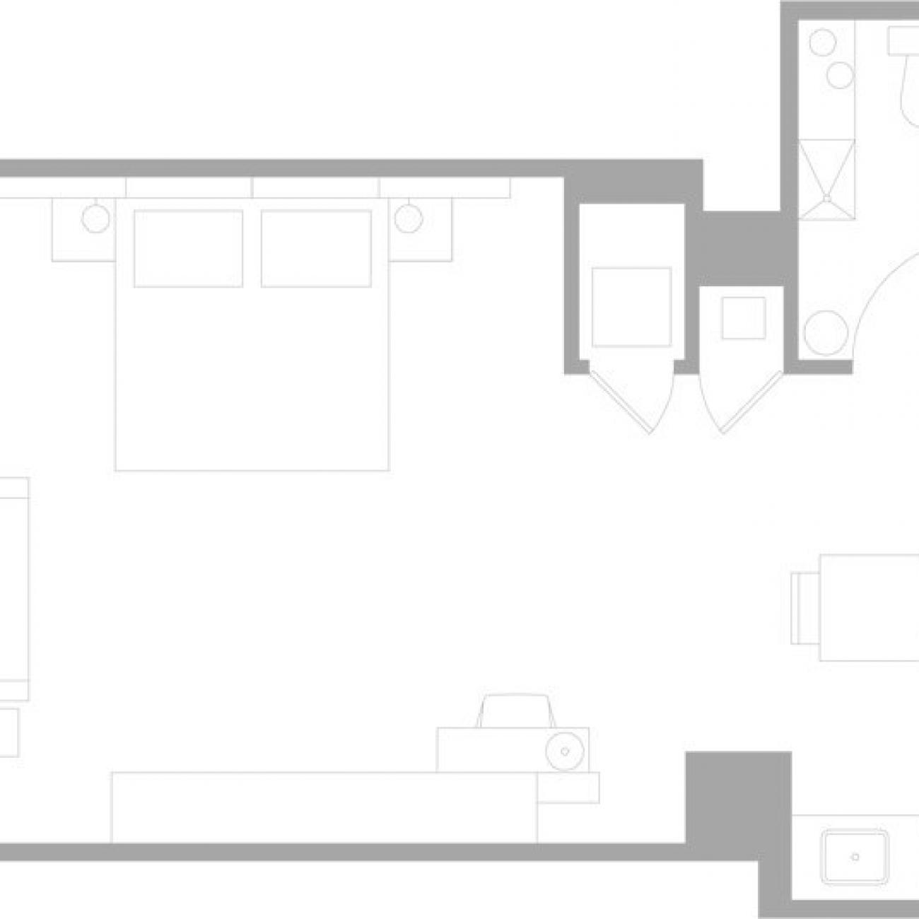Plan de sol de la Suite à Mondrian South Beach